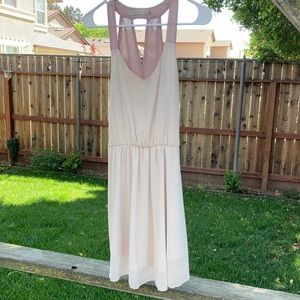 Cream and mauve dress